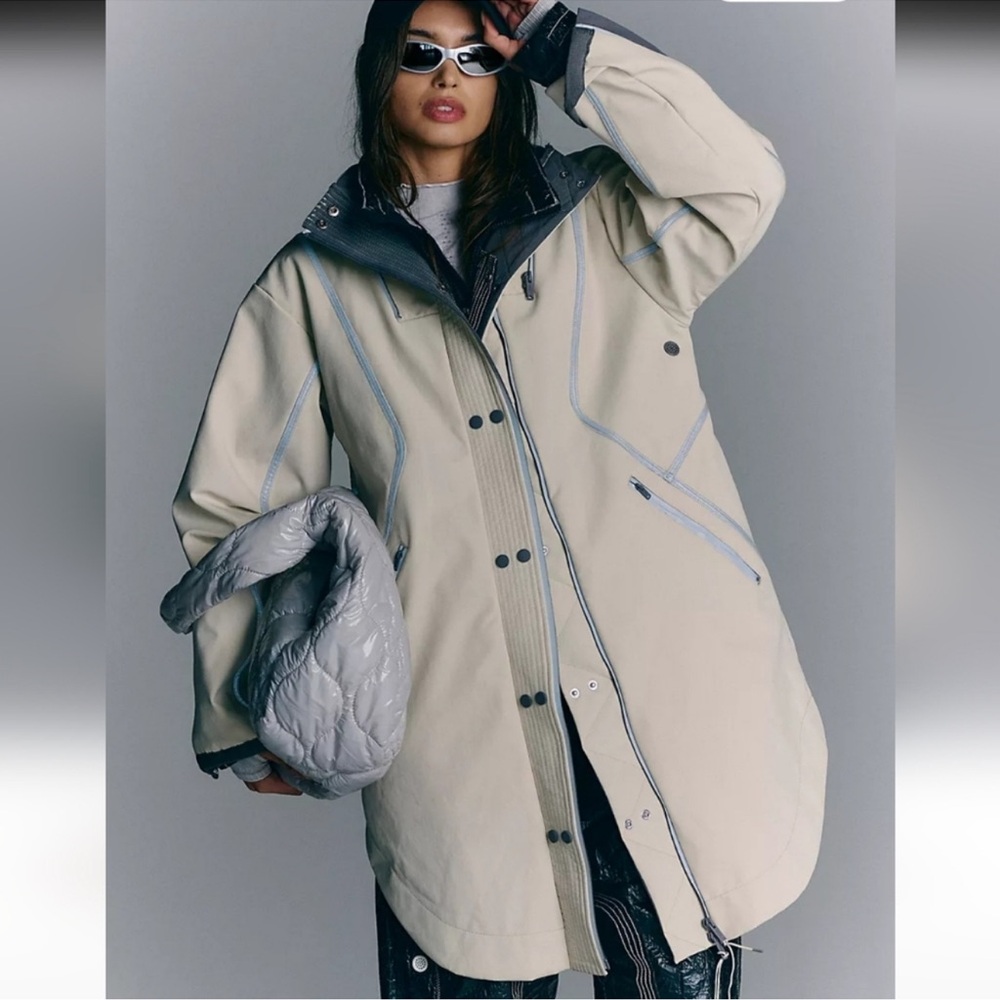 72-Free People Moon Magic Reflective Rain Parka